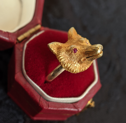 Victorian 19k Gold Fox on 14k Band