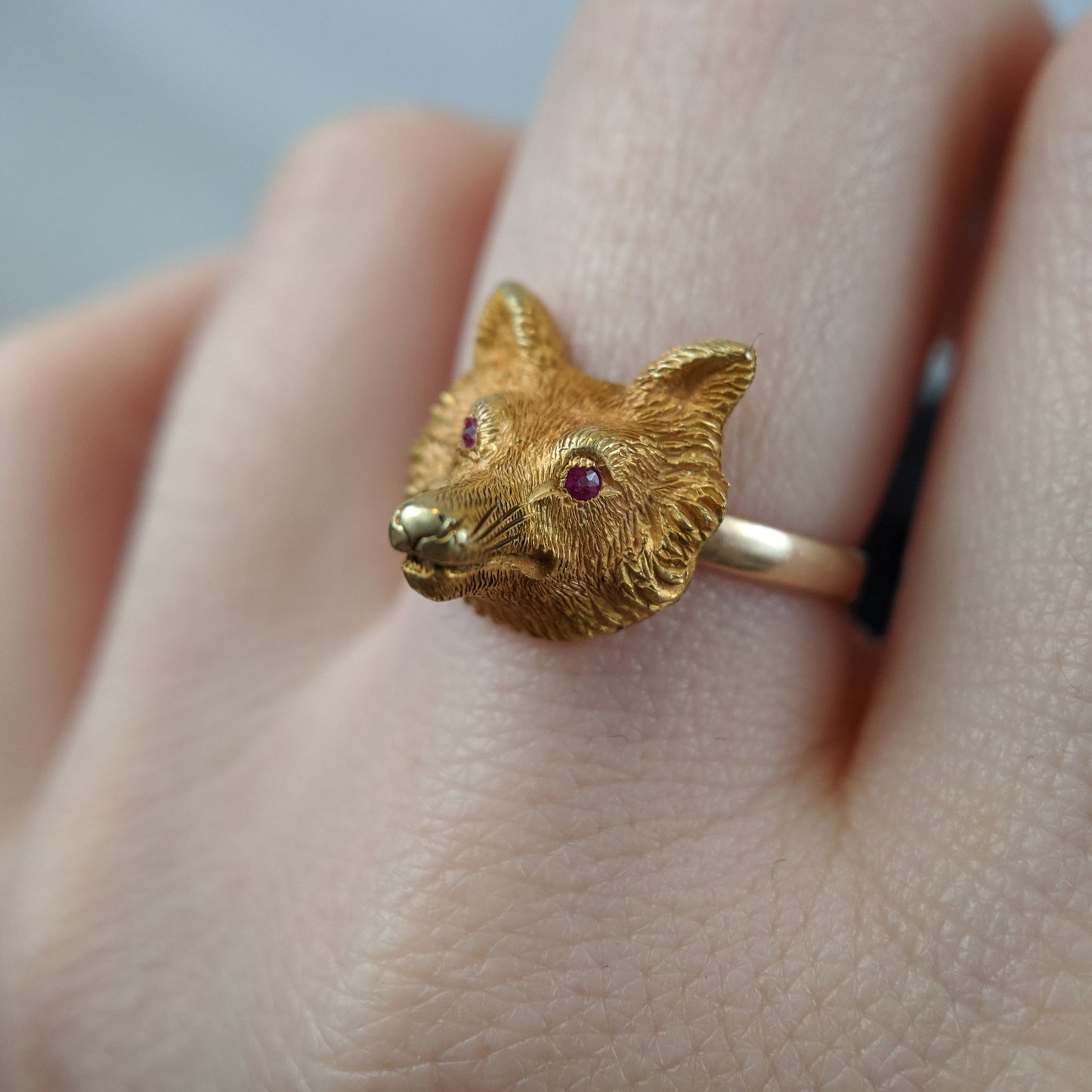 Victorian 19k Gold Fox on 14k Band