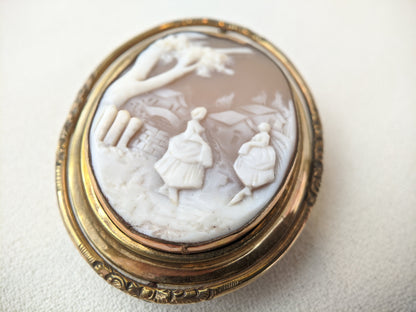 Victorian Swivel Cameo Photo Brooch - Double Sided