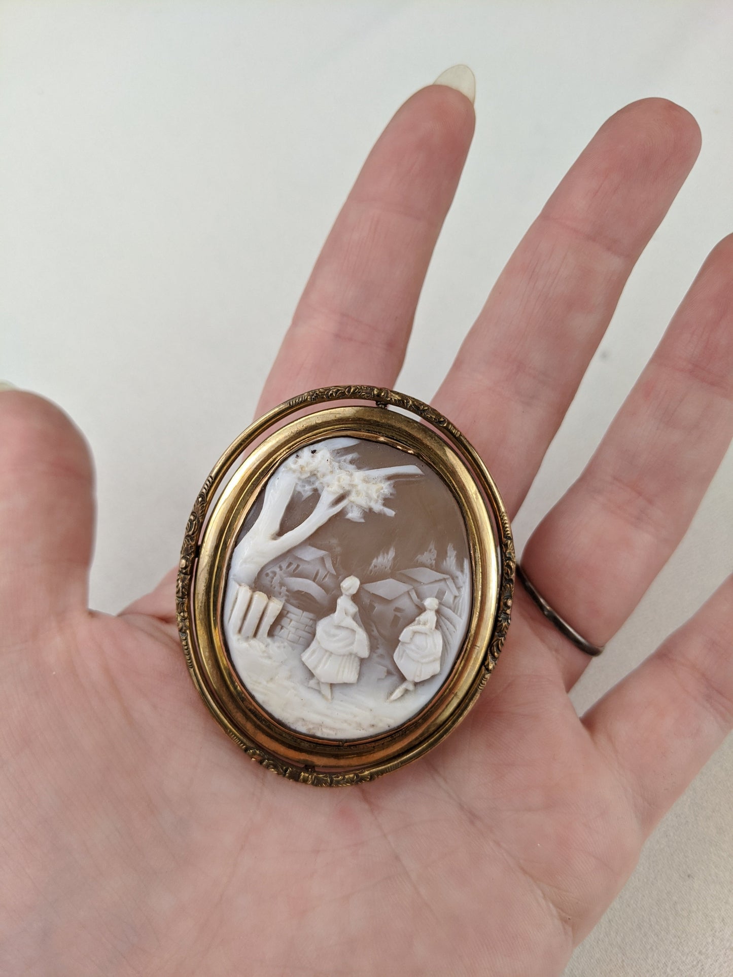 Victorian Swivel Cameo Photo Brooch - Double Sided