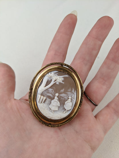 Victorian Swivel Cameo Photo Brooch - Double Sided