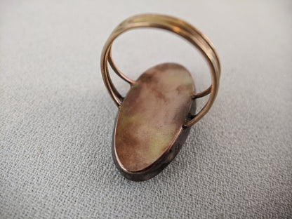 Georgian 18th Century Gold Memorial Sepia Ring | Size 7.25