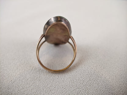 Georgian 18th Century Gold Memorial Sepia Ring | Size 7.25
