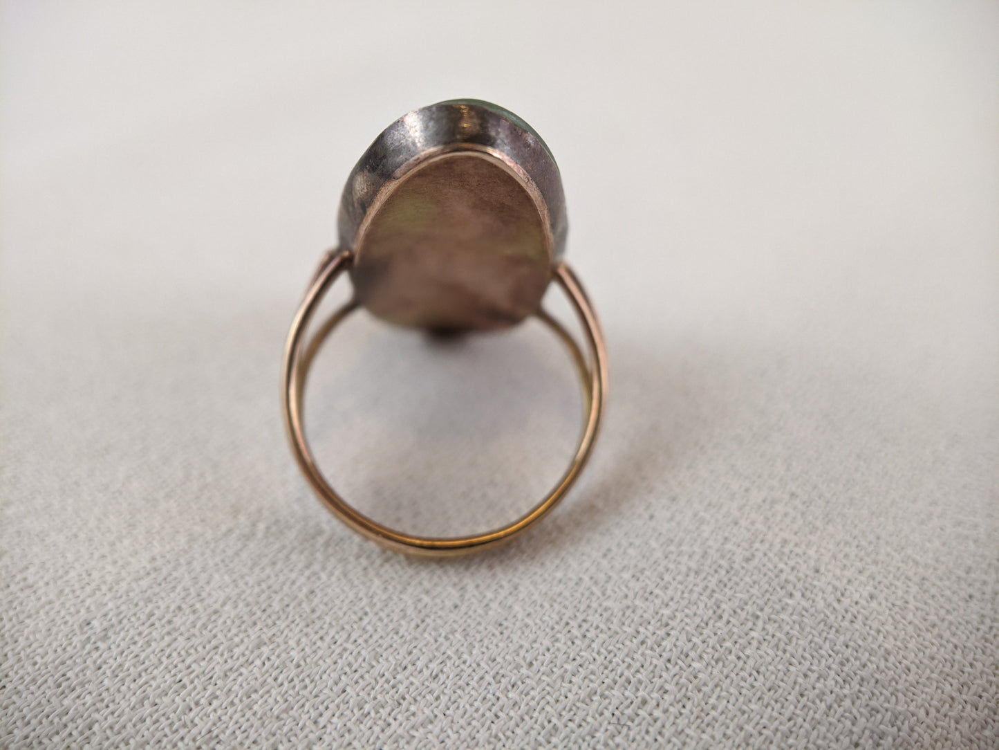 Georgian 18th Century Gold Memorial Sepia Ring | Size 7.25