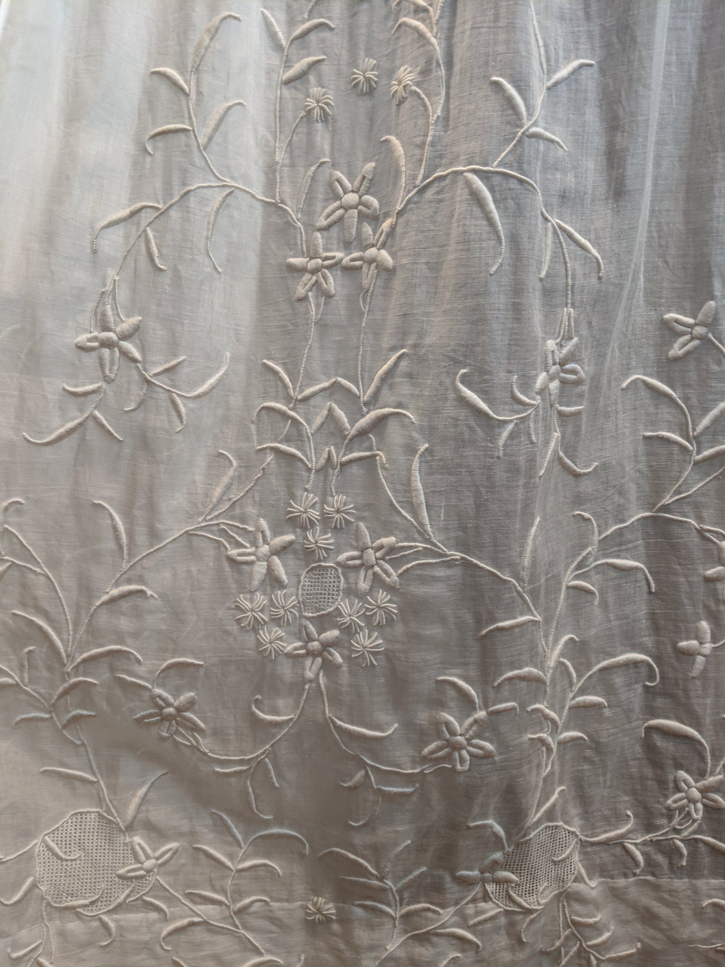 1910s Floral Whitework Dress