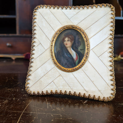 Late Victorian Grand Tour Hand Painted Portrait Miniature