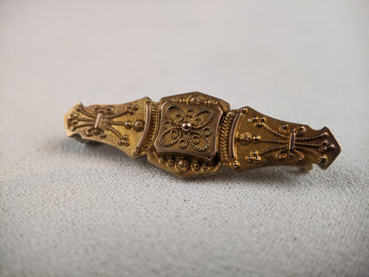 Victorian 9k Gold Hair Brooch