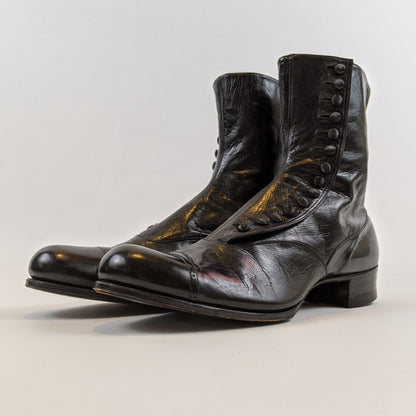 RESERVED — 1910s Black Side Button Boots | Approx Sz 8.5-9