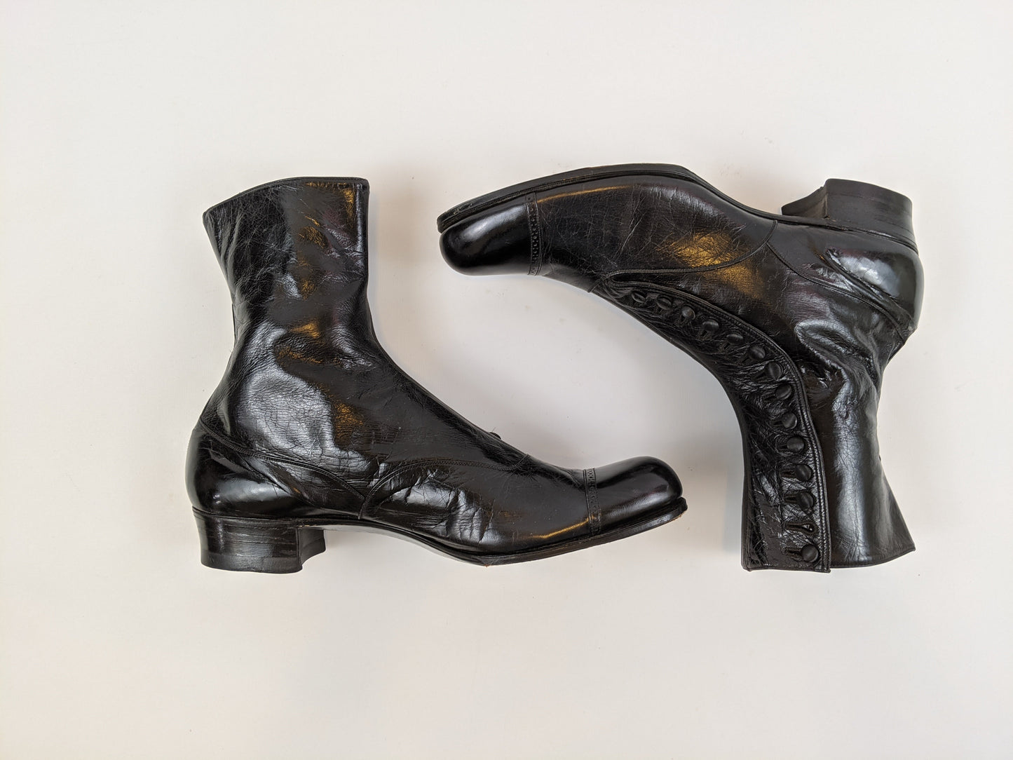 RESERVED — 1910s Black Side Button Boots | Approx Sz 8.5-9