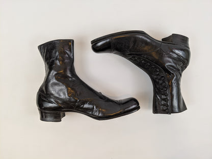 RESERVED — 1910s Black Side Button Boots | Approx Sz 8.5-9