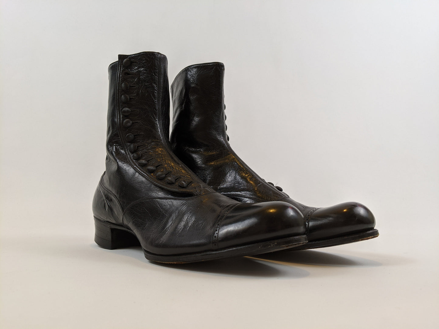 RESERVED — 1910s Black Side Button Boots | Approx Sz 8.5-9