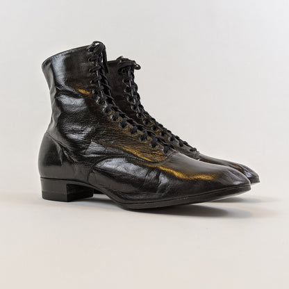 1930s Black Lace Up Boots | Approx Sz 7-7.5