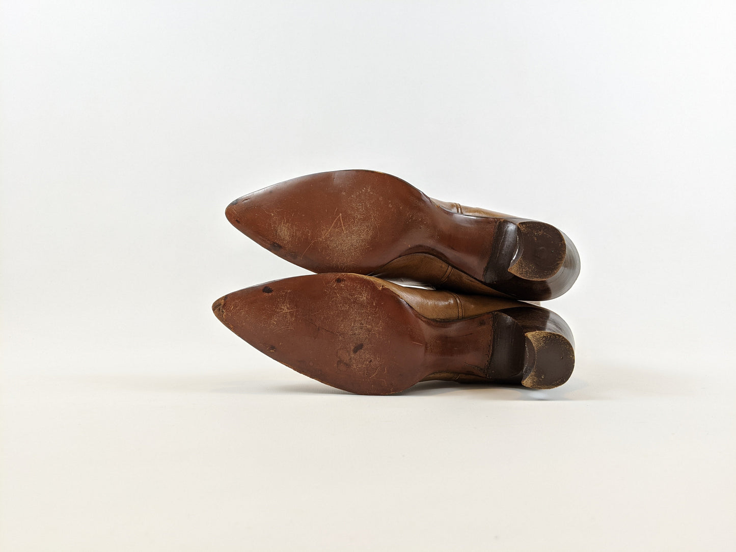 1920s Tan Lace Up Louis Heel Boots | Approx Sz 5