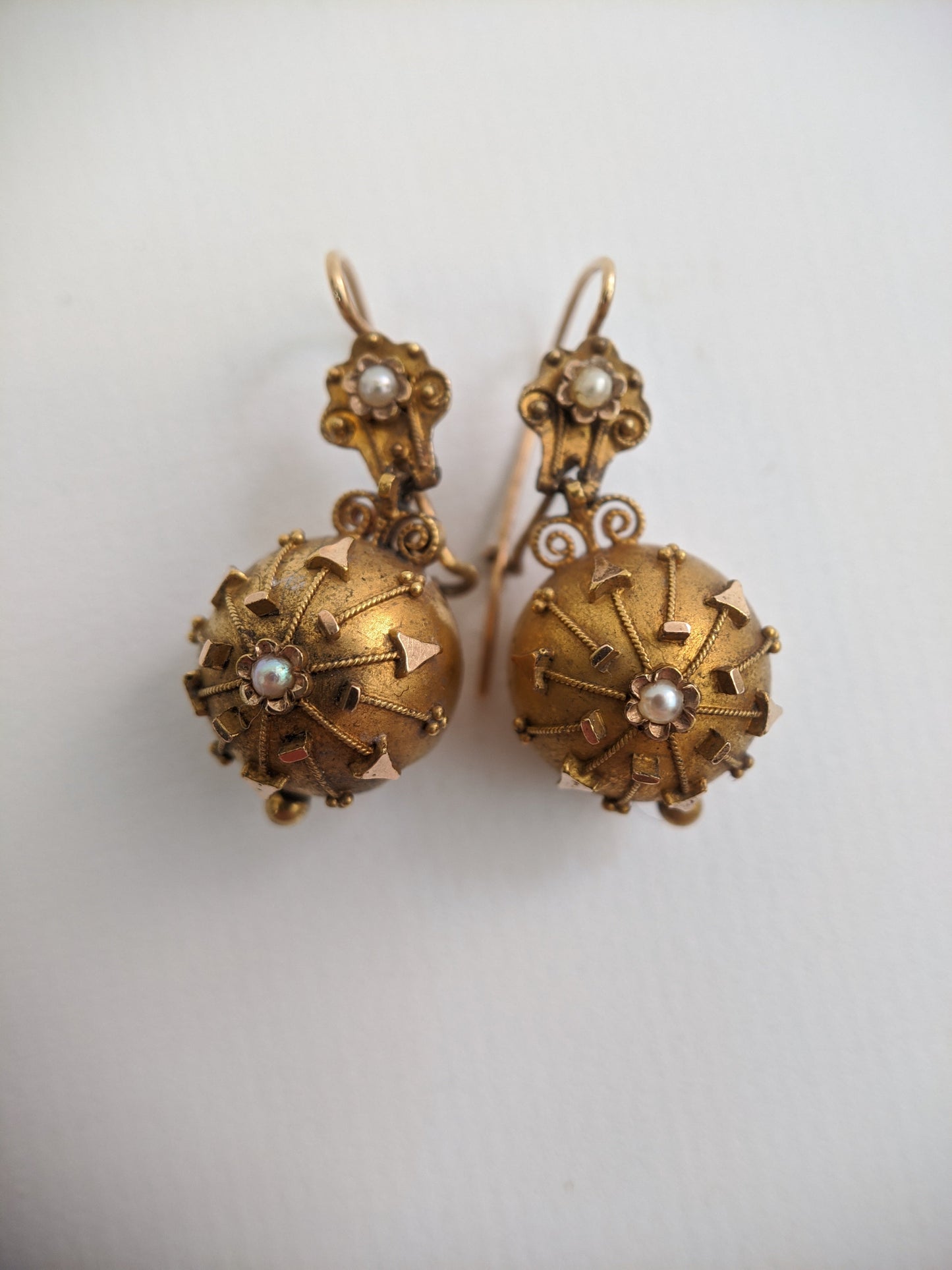 Victorian Etruscan Revival Ear Drops