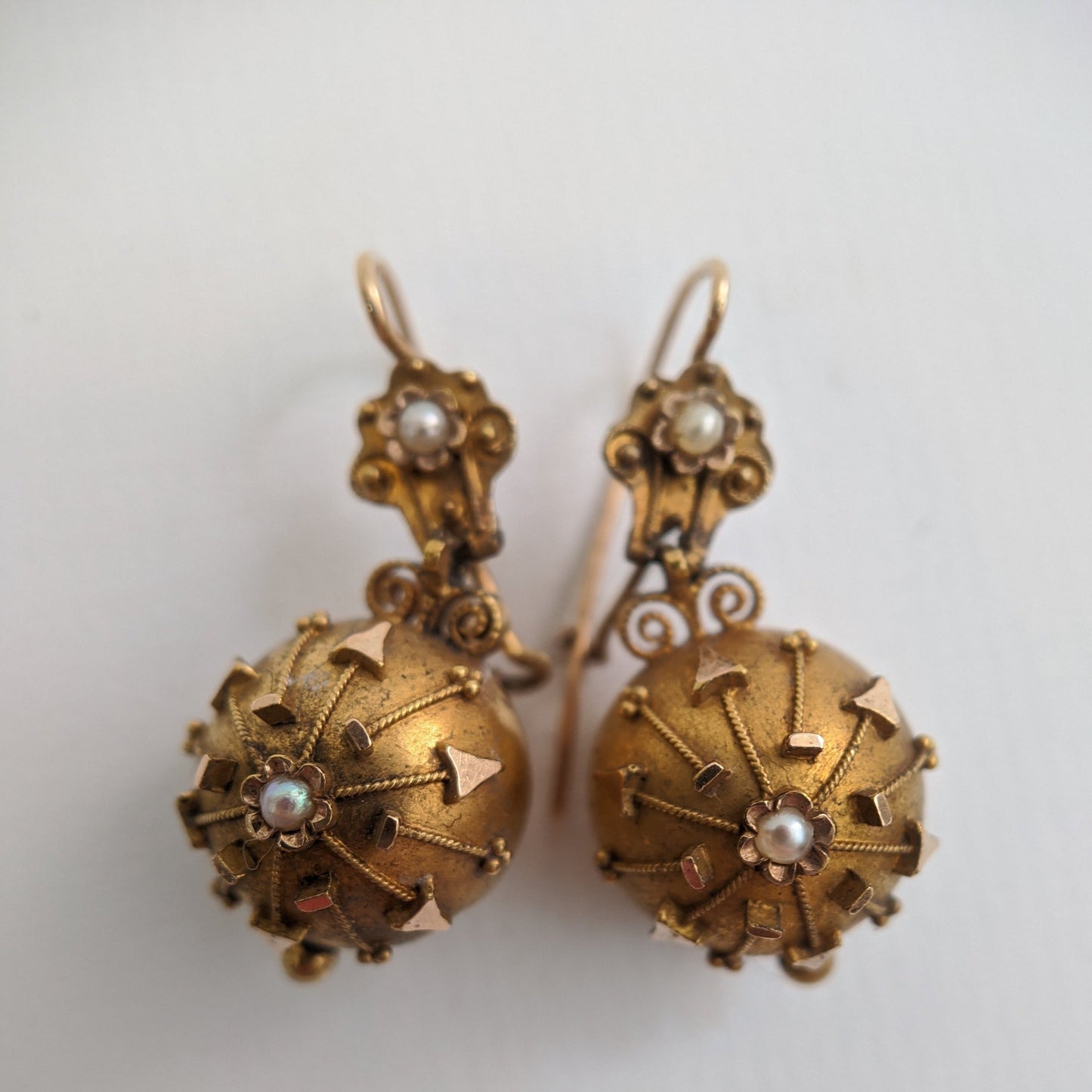 Victorian Etruscan Revival Ear Drops