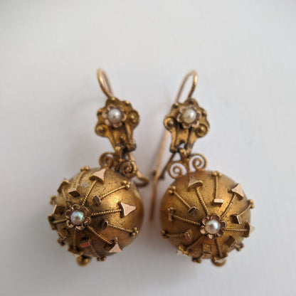 Victorian Etruscan Revival Ear Drops