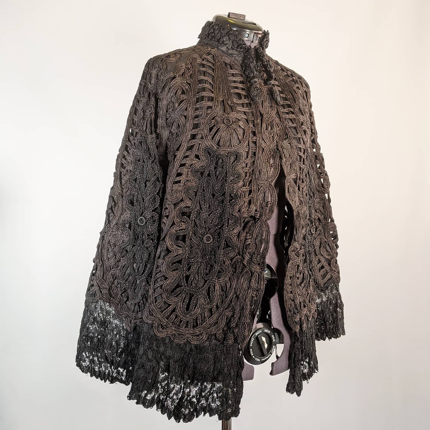Victorian Black Tape Lace Cape