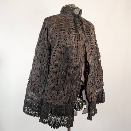 Victorian Black Tape Lace Cape