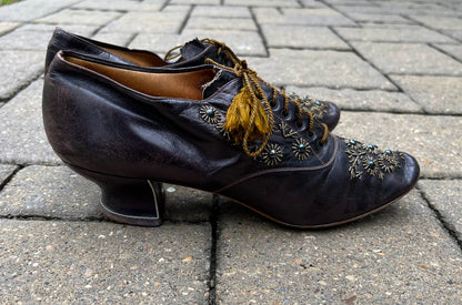 c. 1890s-1900s Beaded Oxfords