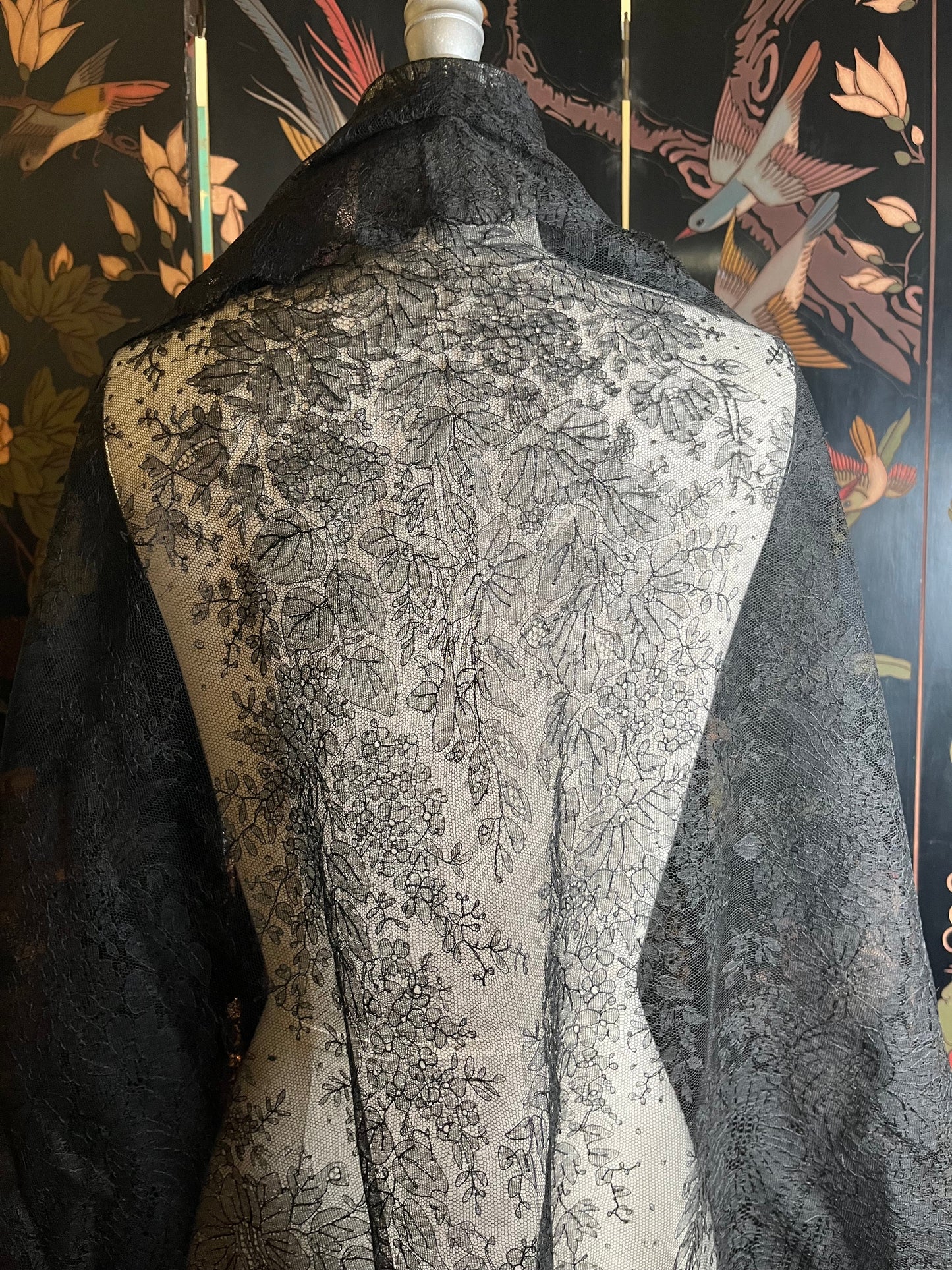 RESERVED | c. 1860s Chantilly Lace Shawl