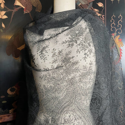RESERVED | c. 1860s Chantilly Lace Shawl