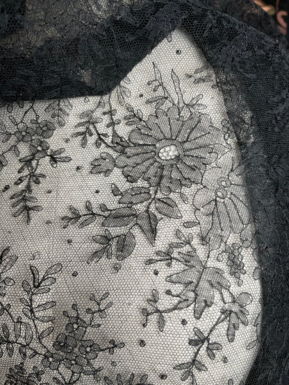 RESERVED | c. 1860s Chantilly Lace Shawl
