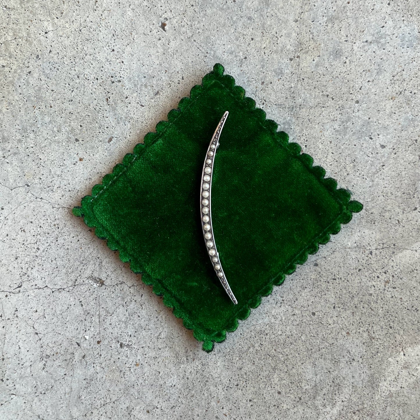 c. 1910s Sterling Silver Crescent Moon Brooch