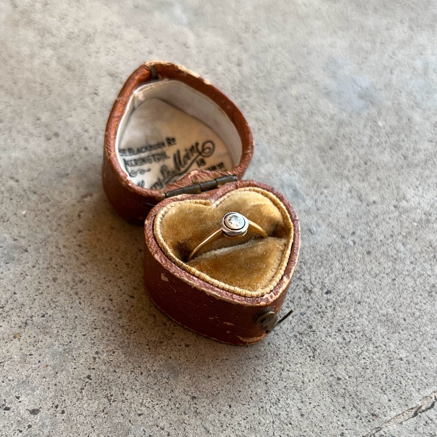 Early 20th c. 14k White + Yellow Gold Diamond Ring