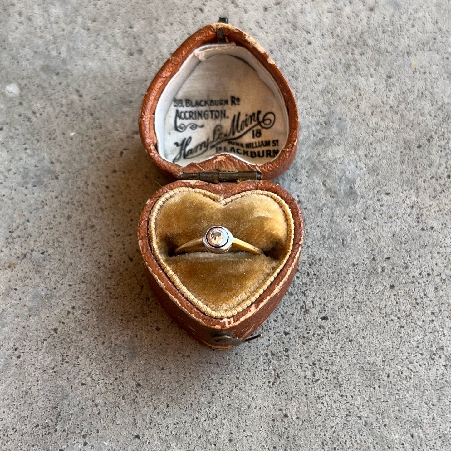 Early 20th c. 14k White + Yellow Gold Diamond Ring