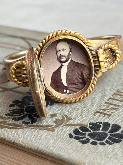 c. 1850s-1860s Gold Filled Locket Bracelet
