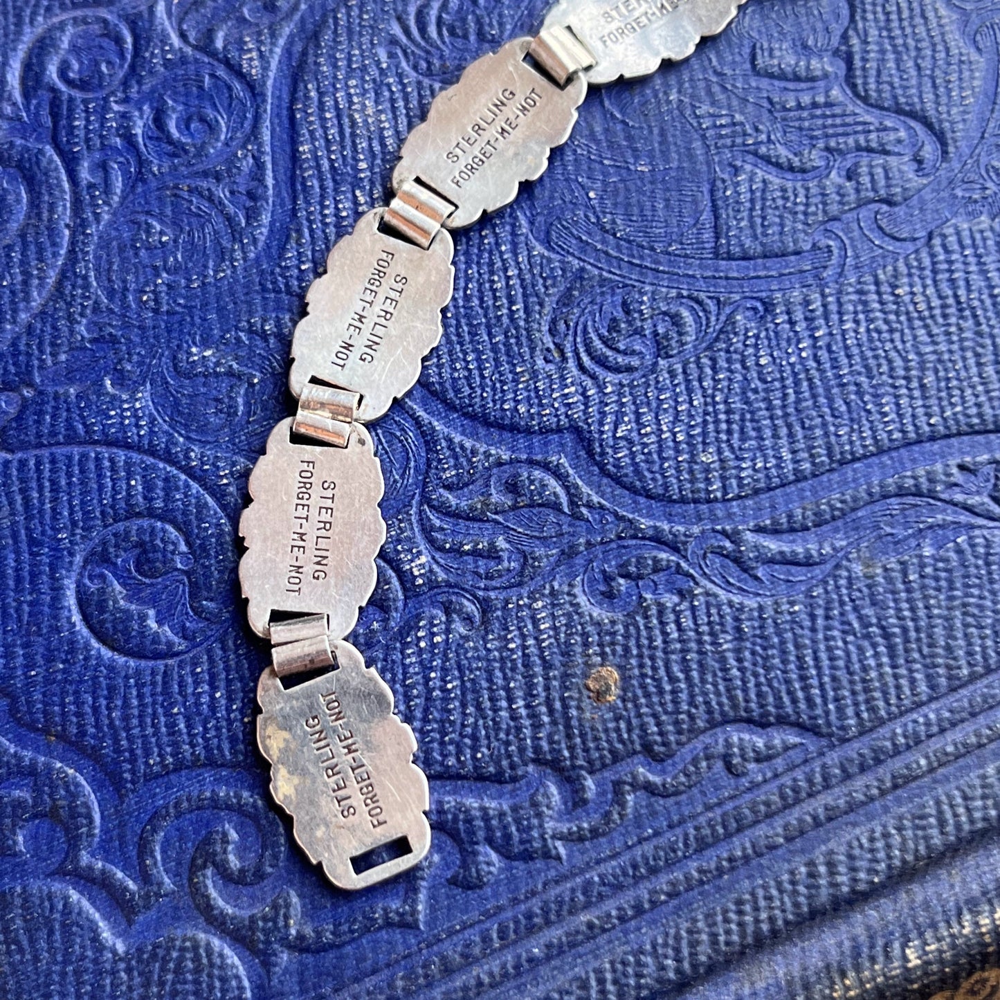 1945 Forget Me Not Sterling Silver Friendship Bracelet