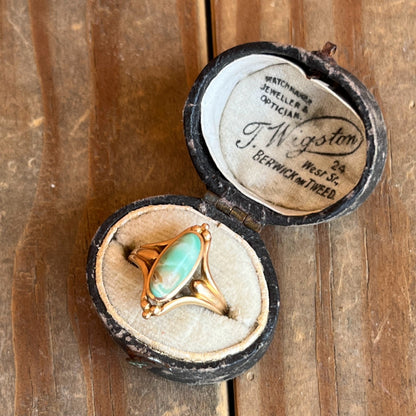 RESERVED | c. 1900s Art Nouveau 10k Gold Turquoise Ring