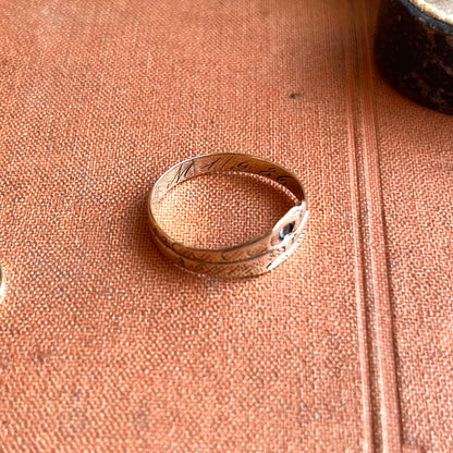 1886 14k Gold Snake Sapphire Ring