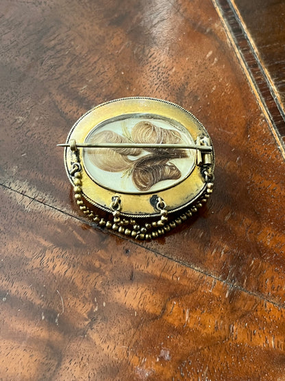 c. 1870s Prince of Wales Hair Brooch
