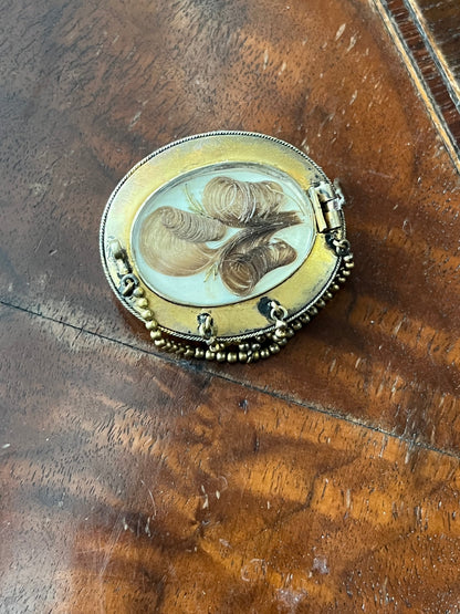 c. 1870s Prince of Wales Hair Brooch