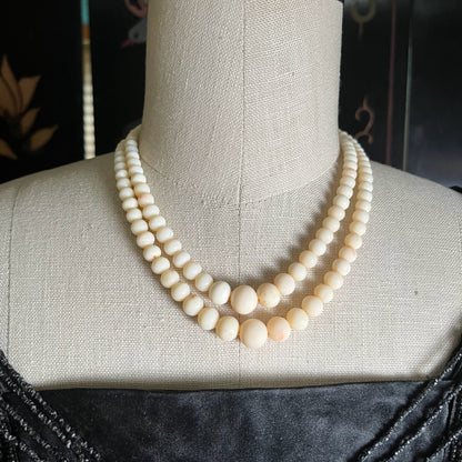 Late 19th-Early 20th c. Angel Skin Coral Bead Necklace