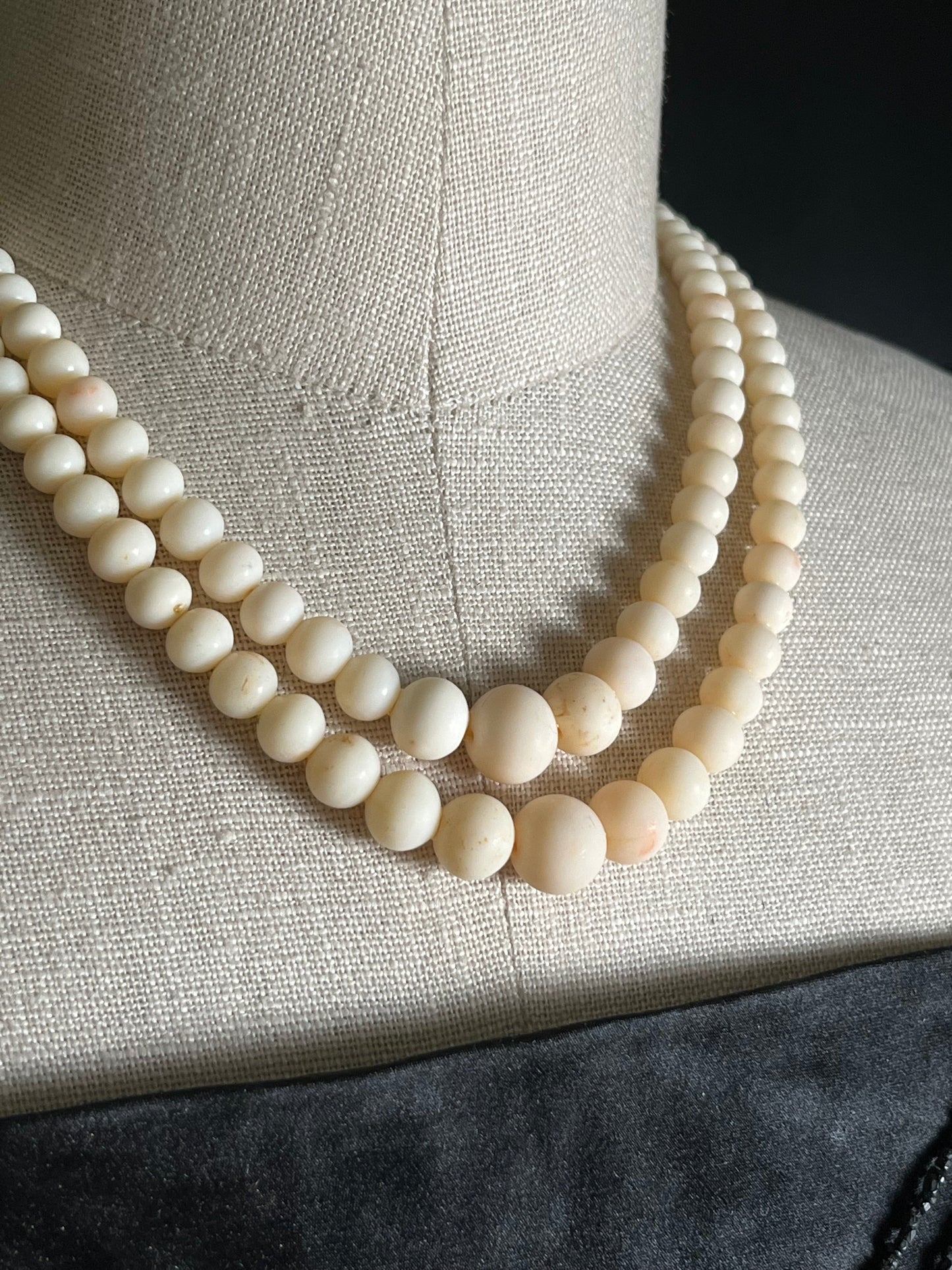 Late 19th-Early 20th c. Angel Skin Coral Bead Necklace