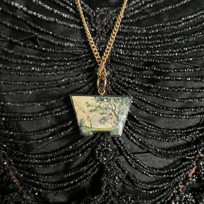 Mid-19th c. 14k Gold Enamel Locket with Hair