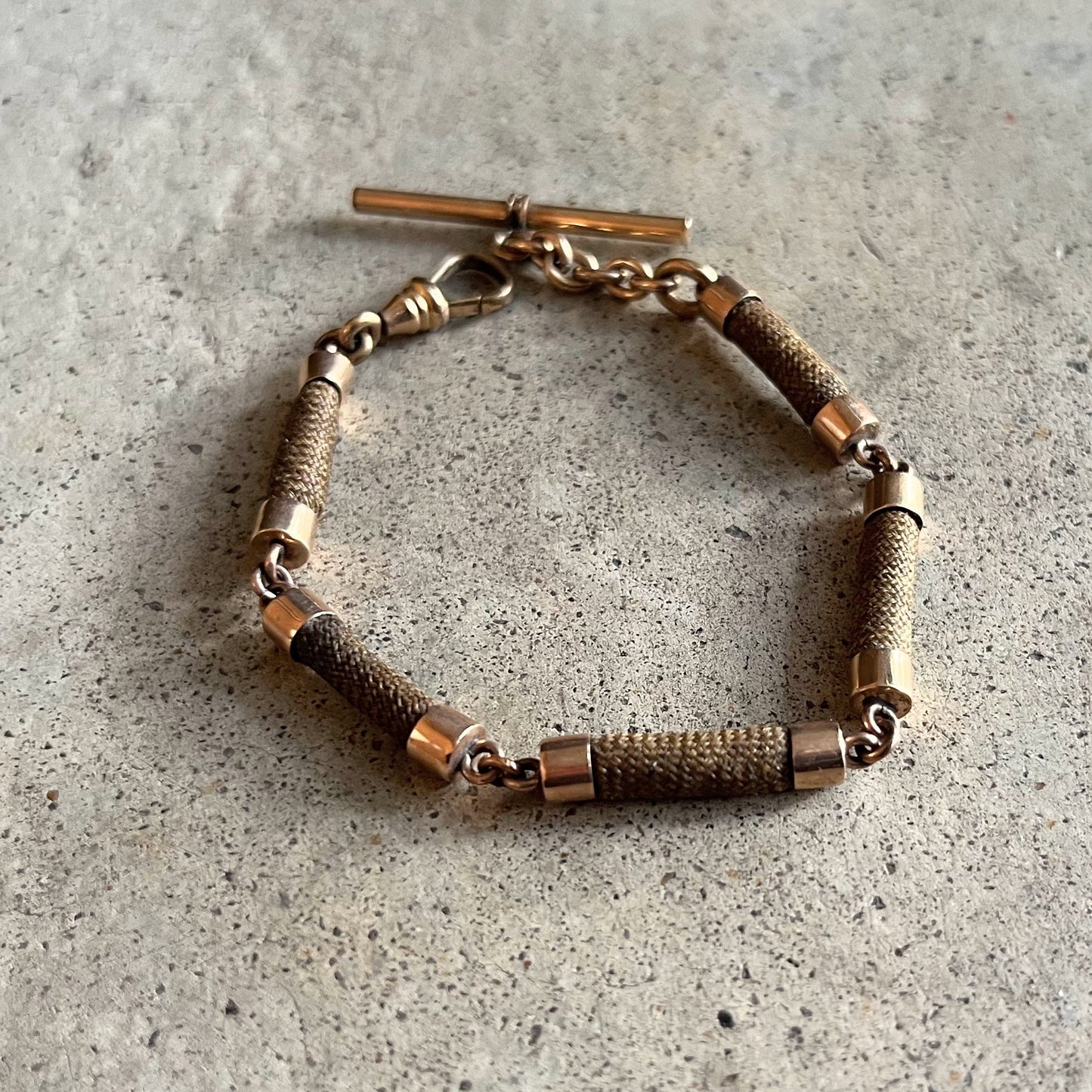 19th c. Hairwork Pocket Watch Chain or Bracelet