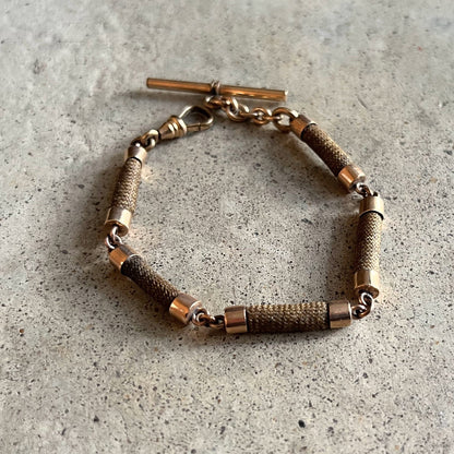 19th c. Hairwork Pocket Watch Chain or Bracelet