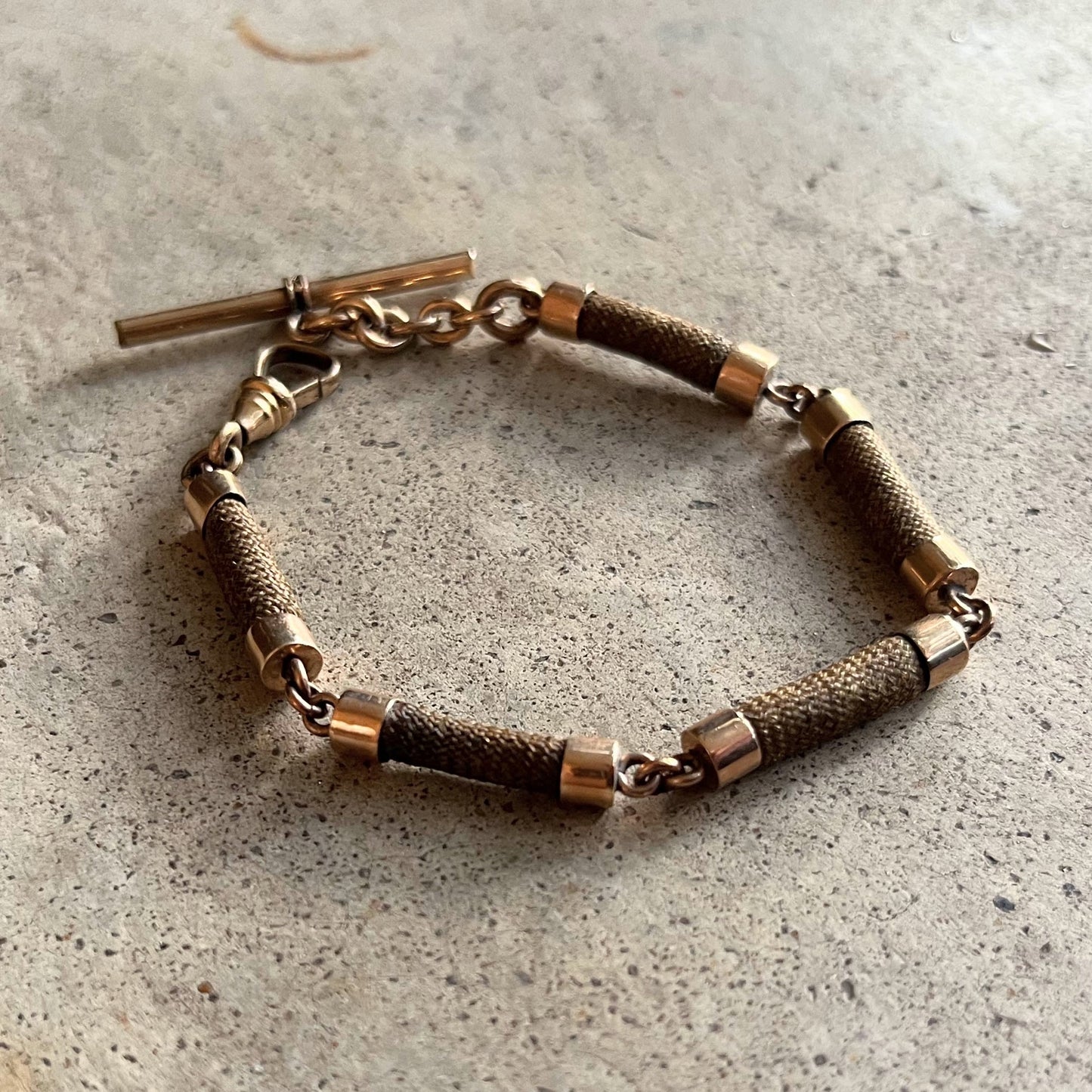 19th c. Hairwork Pocket Watch Chain or Bracelet
