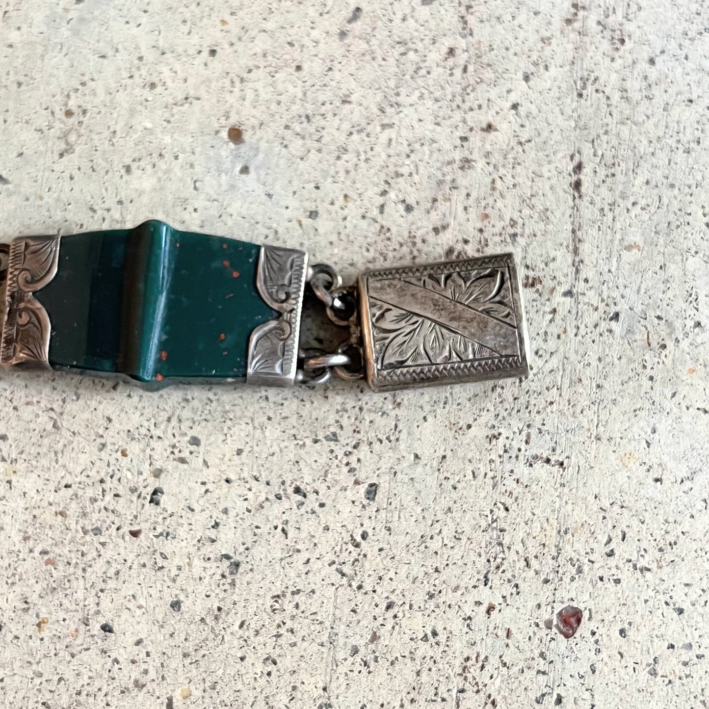 19th c. Silver Scottish Agate Bracelet