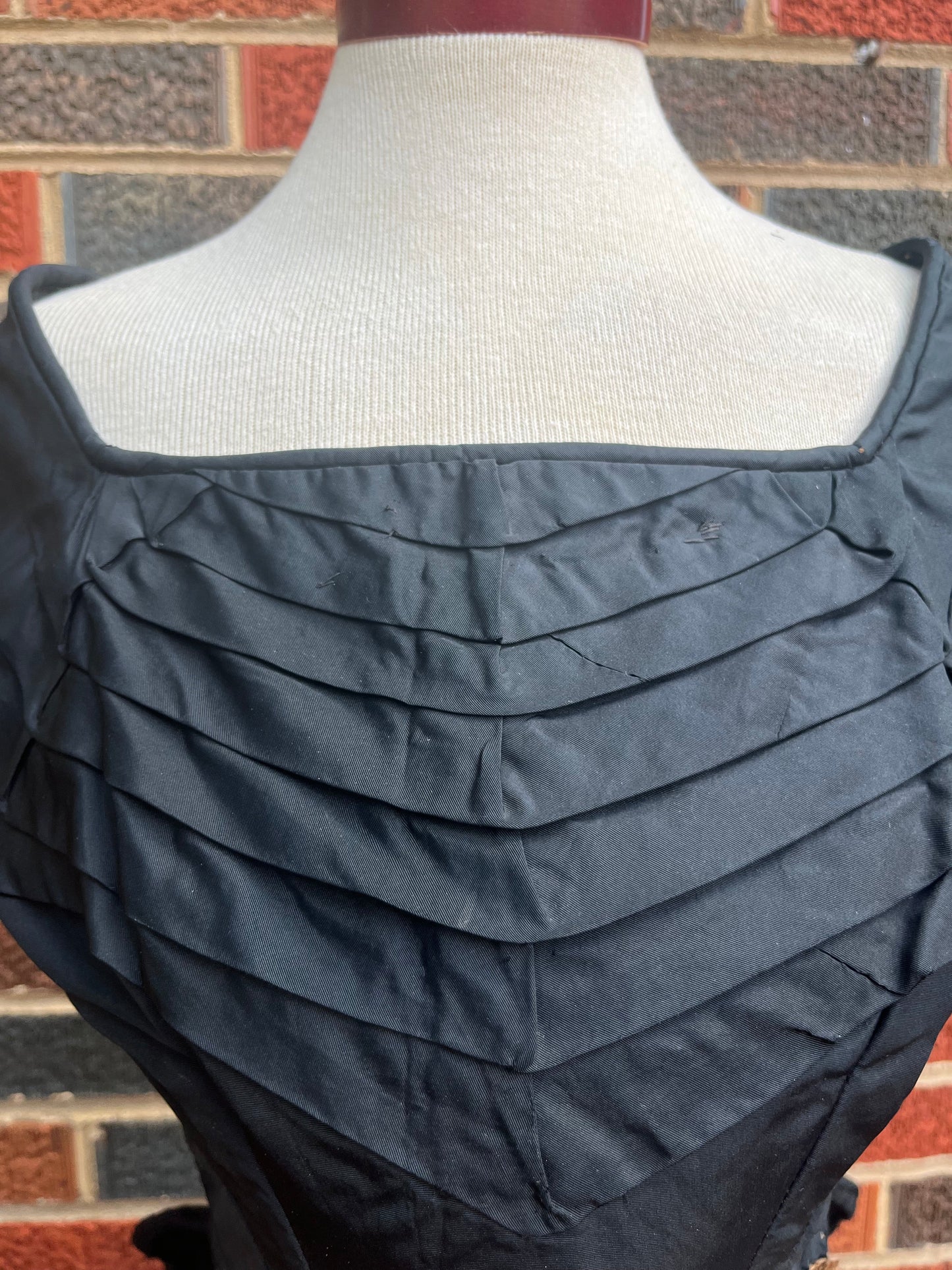 c. 1860s Black Silk Bodice