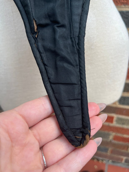 c. 1860s Black Silk Bodice