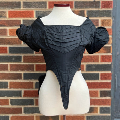 c. 1860s Black Silk Bodice