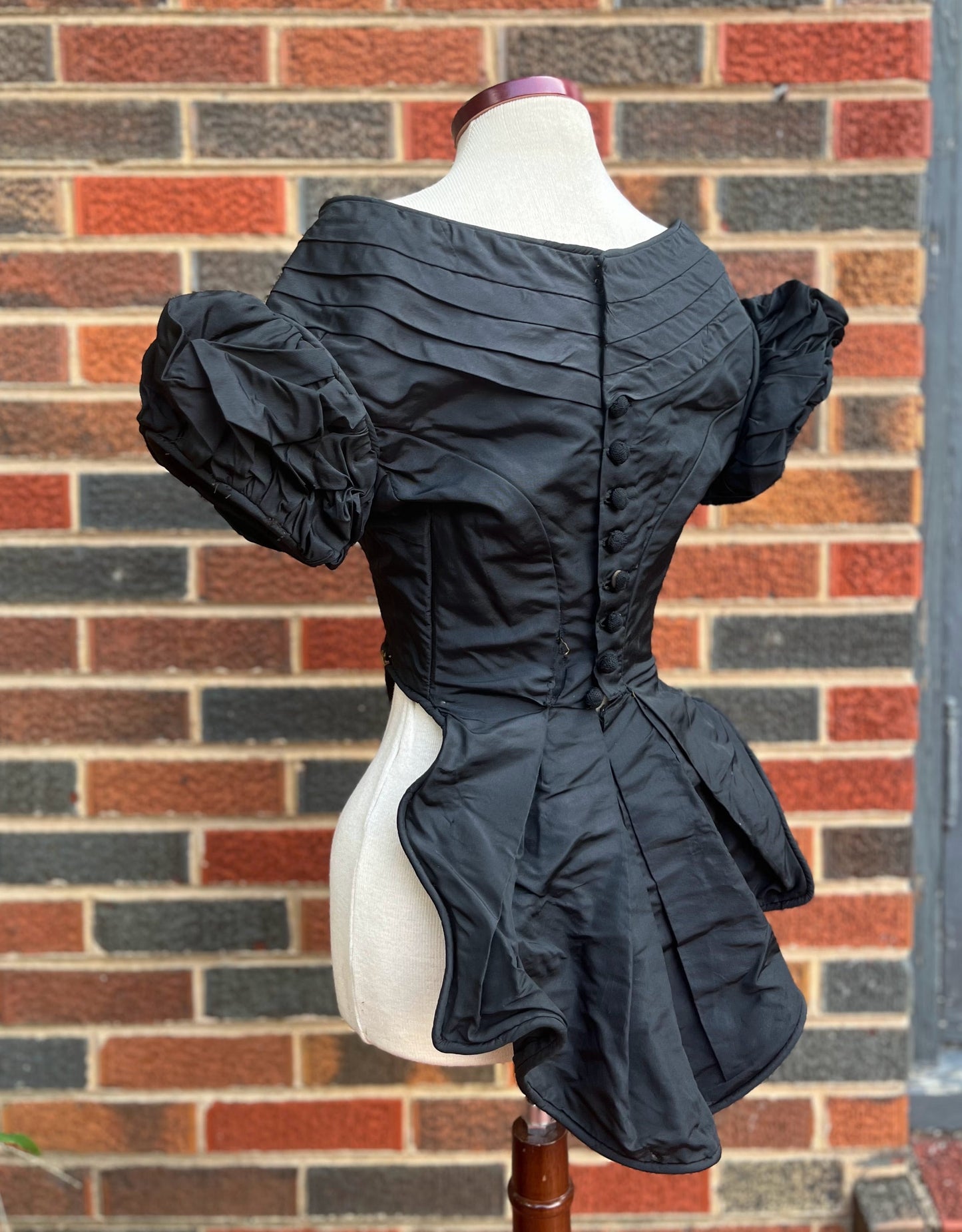 c. 1860s Black Silk Bodice