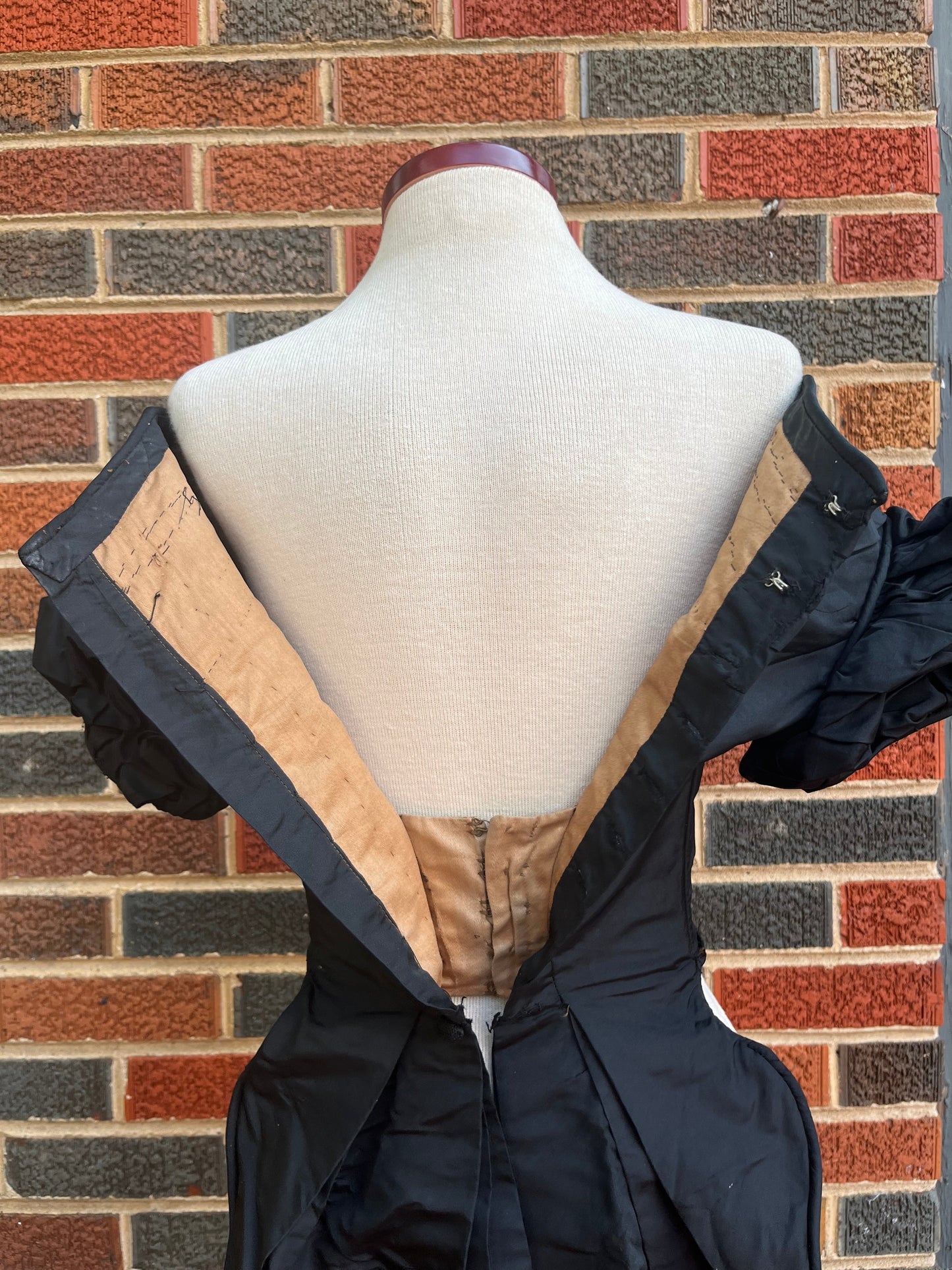 c. 1860s Black Silk Bodice