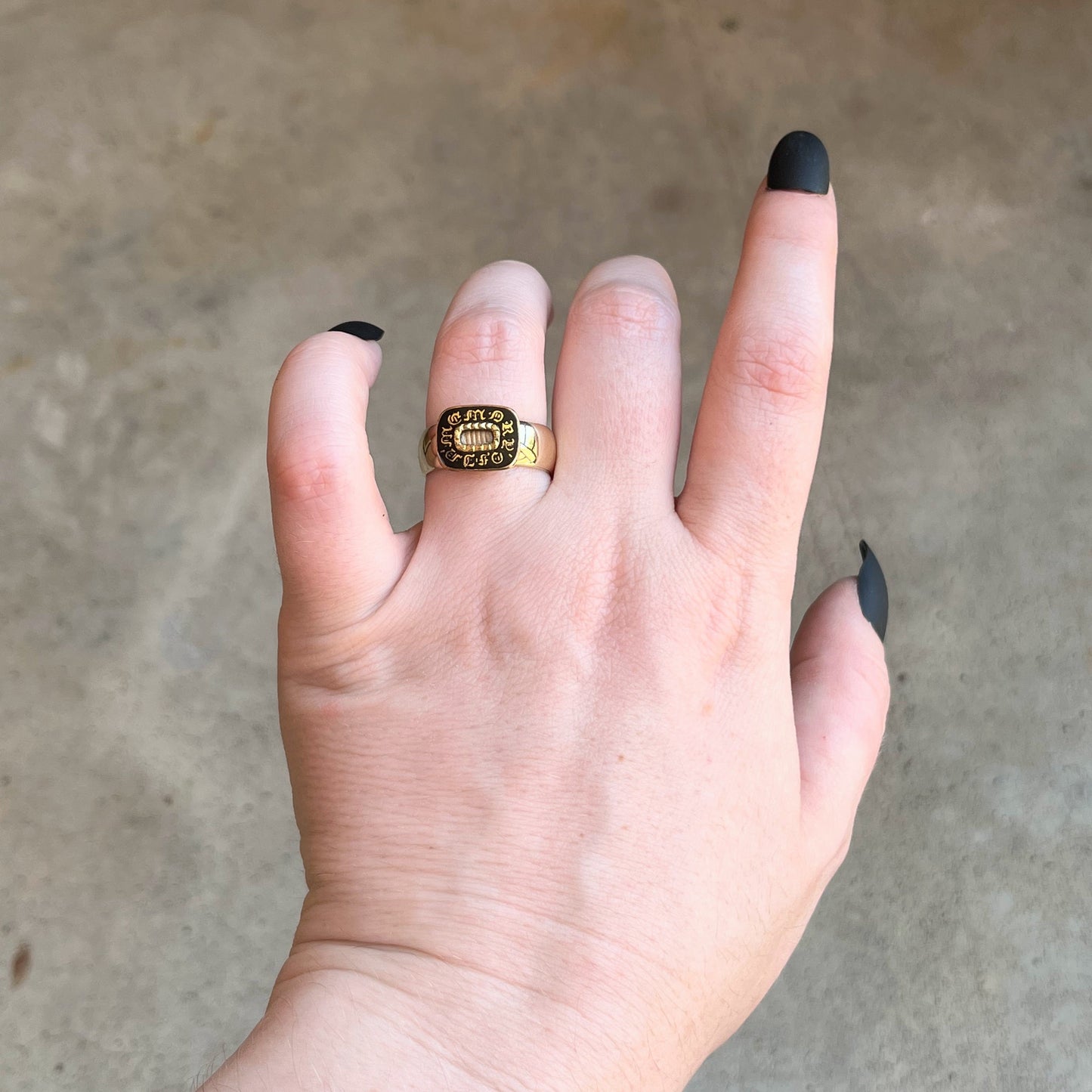 19th c. 14k Gold "In Memory Of" Conversion Ring
