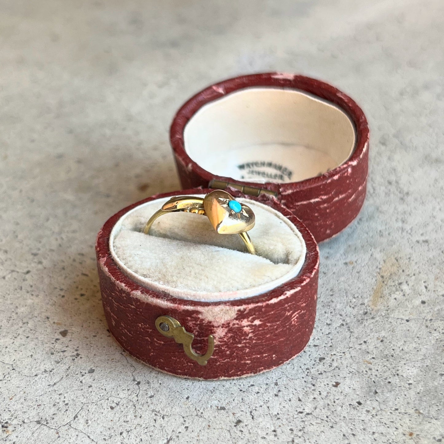 19th c. 9k Gold Snake Heart Ring
