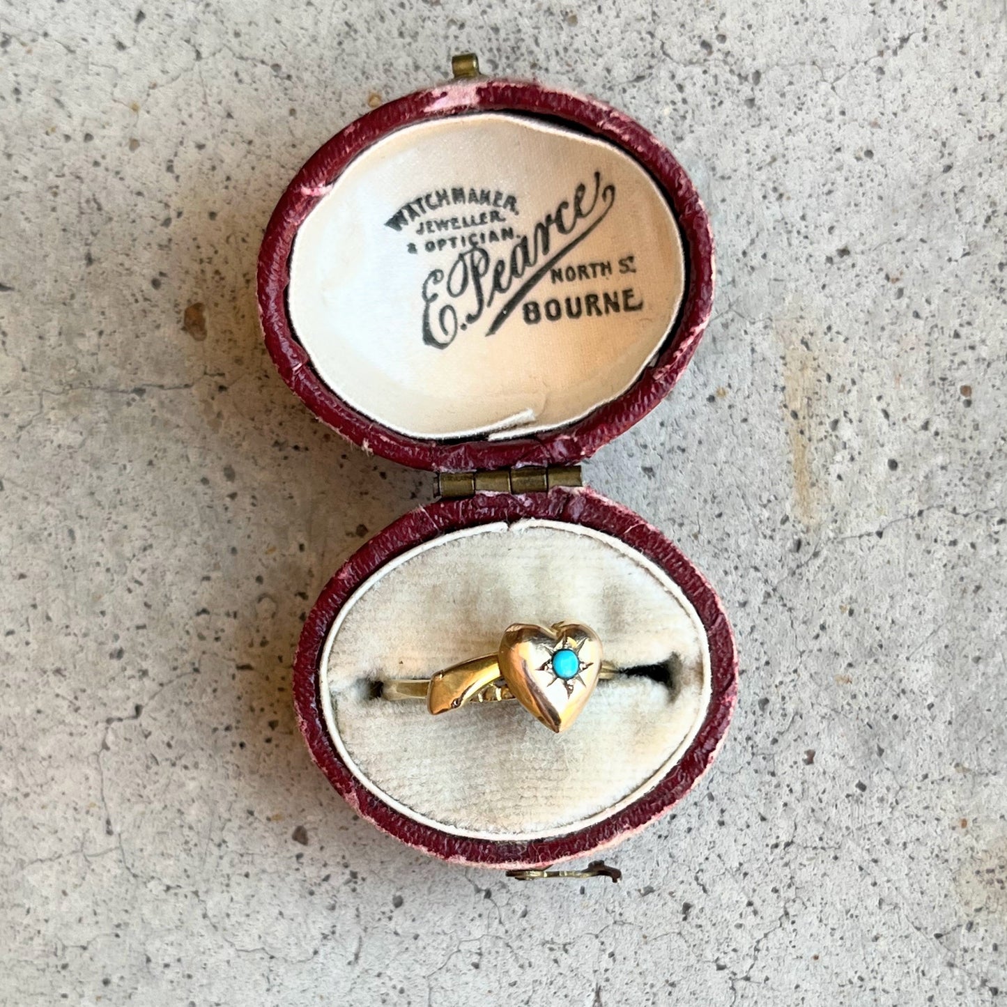 19th c. 9k Gold Snake Heart Ring